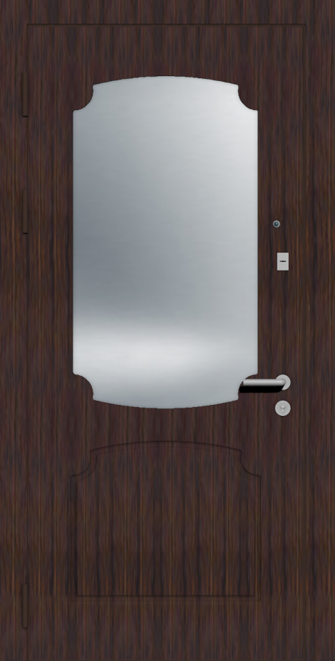 Дверь с зеркалом шпон венги